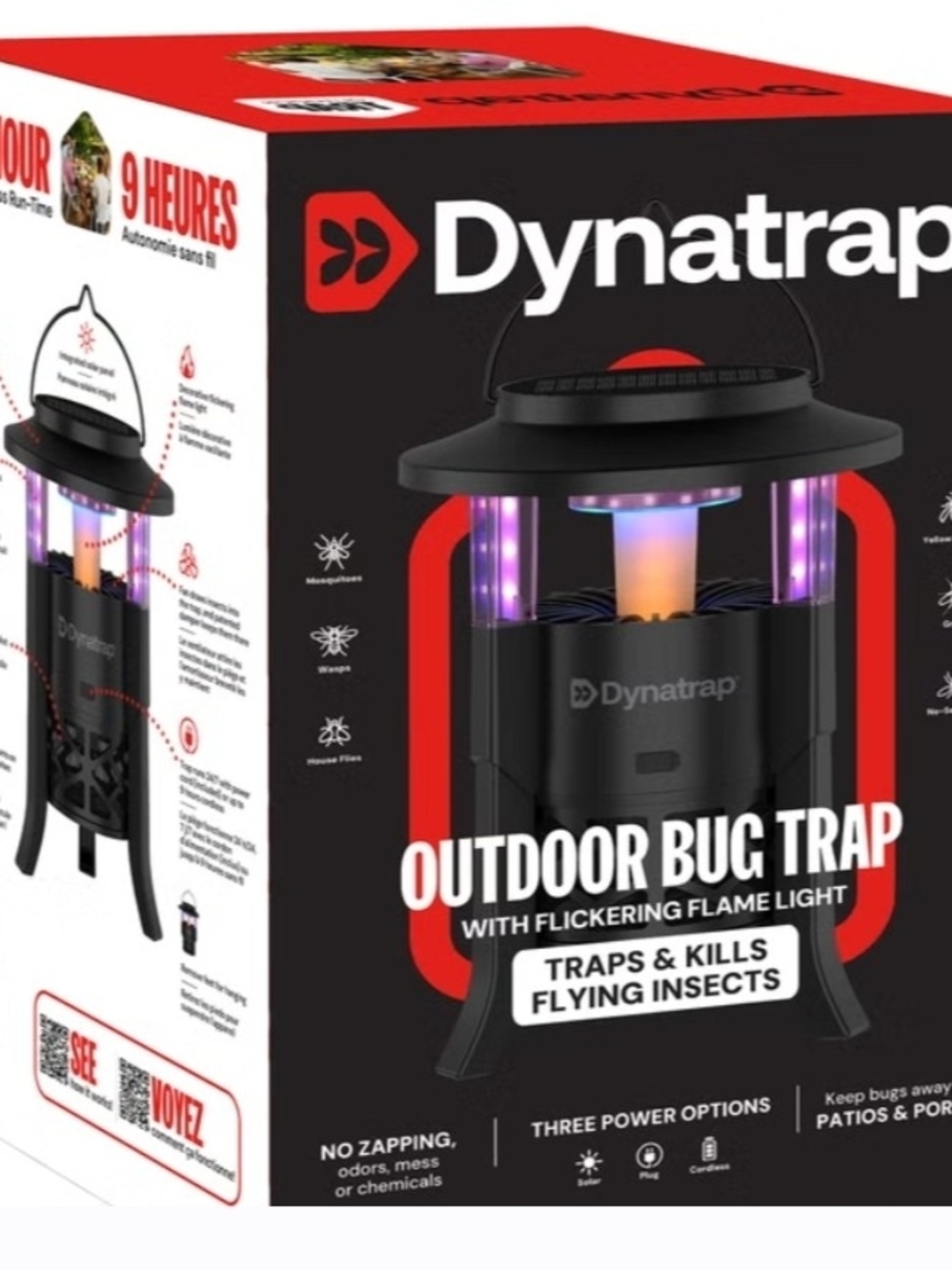 Outdoor Bug Trap - Black with Flickering Flame Light